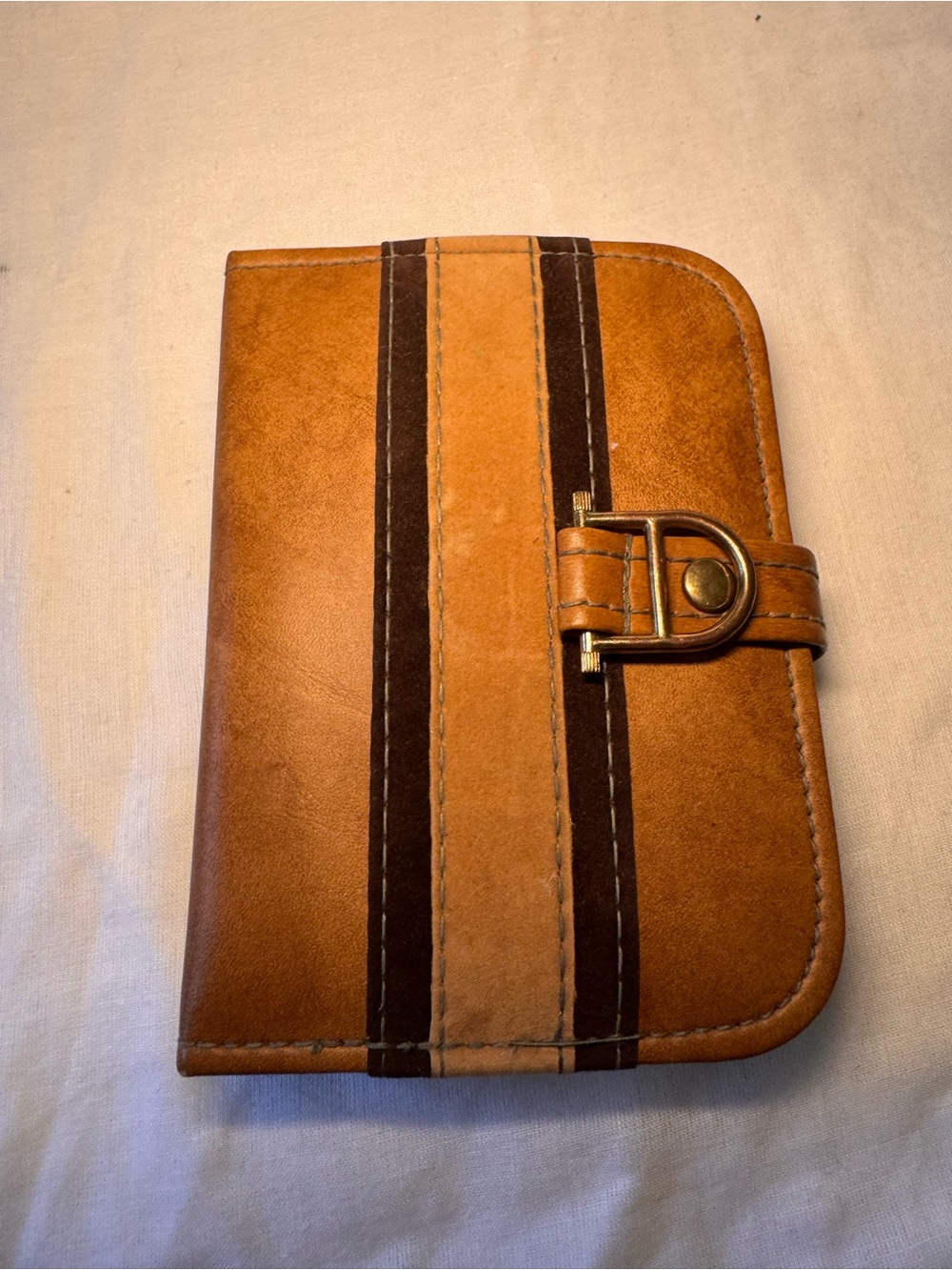Vintage 70s Playing Cards, Pencil, Score Pad & Leather Wallet Case Racing Strip